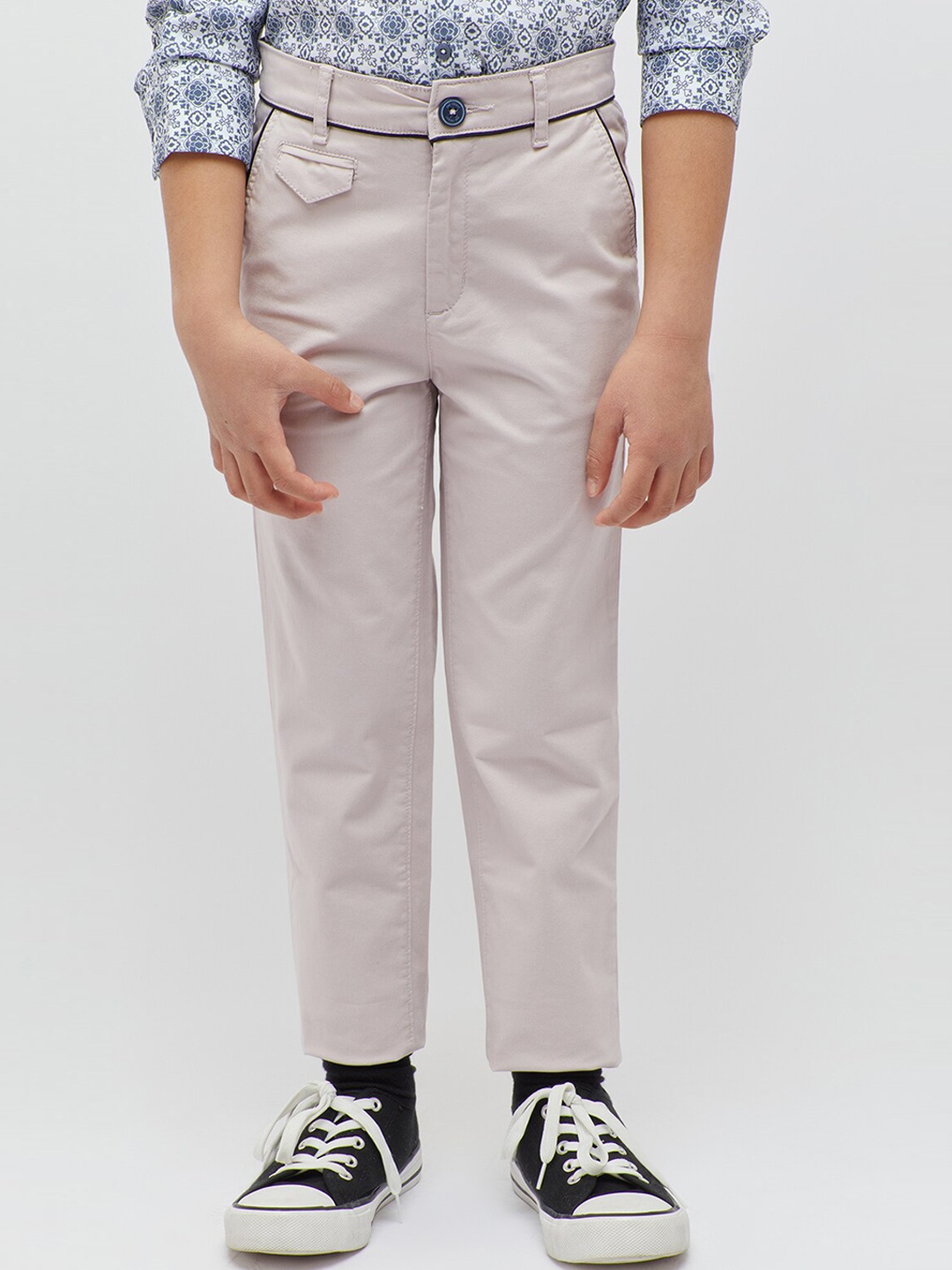 

One Friday Boys Classic Mid Rise Trousers, Beige
