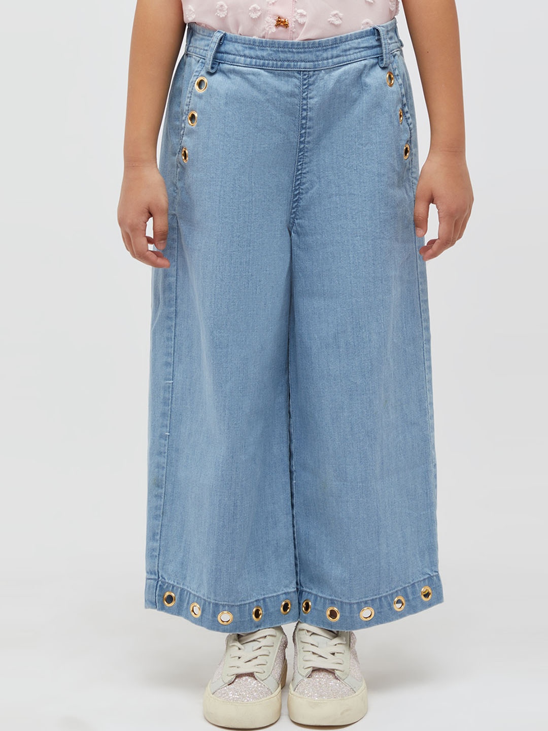 

One Friday Girls Classic Mid-Rise Wide Leg Jeans, Blue