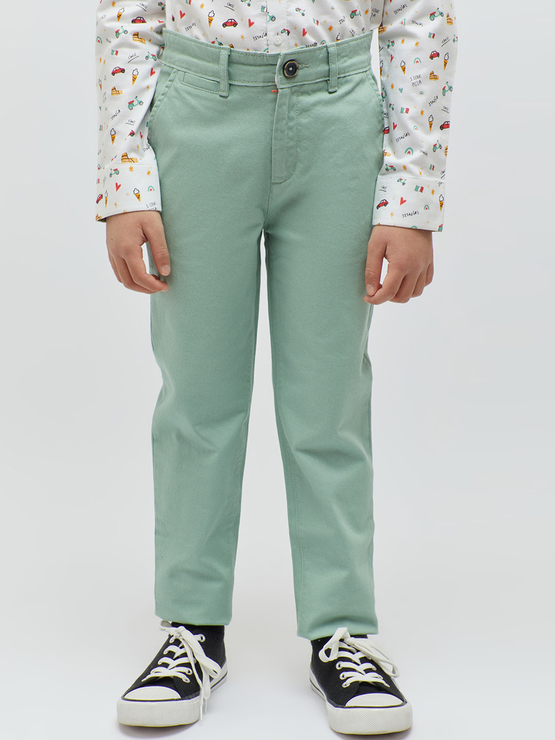 

One Friday Boys Classic Slim Fit Regular Trousers, Green