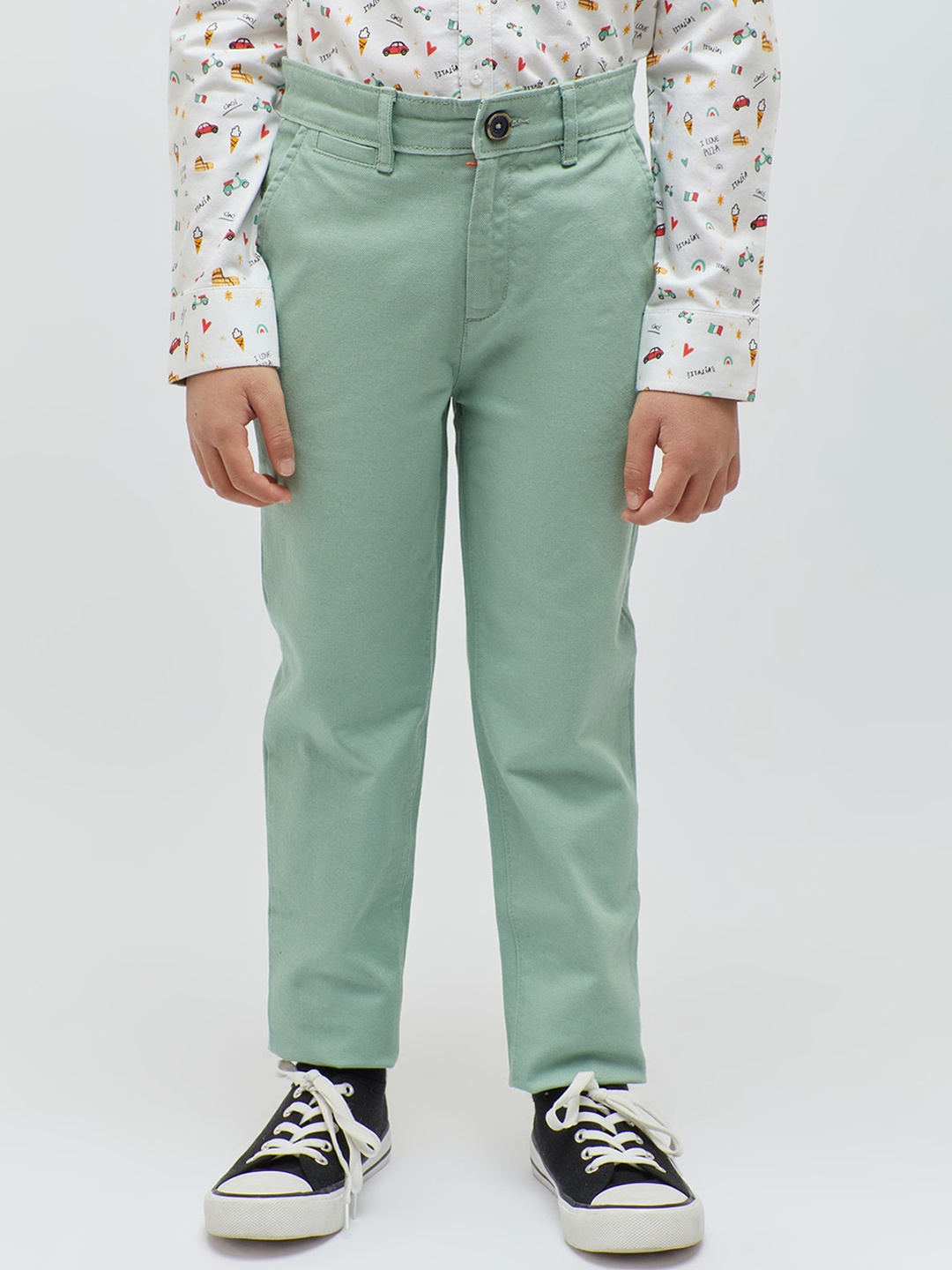 

One Friday BoysClassic Slim Fit Regular Trousers, Green