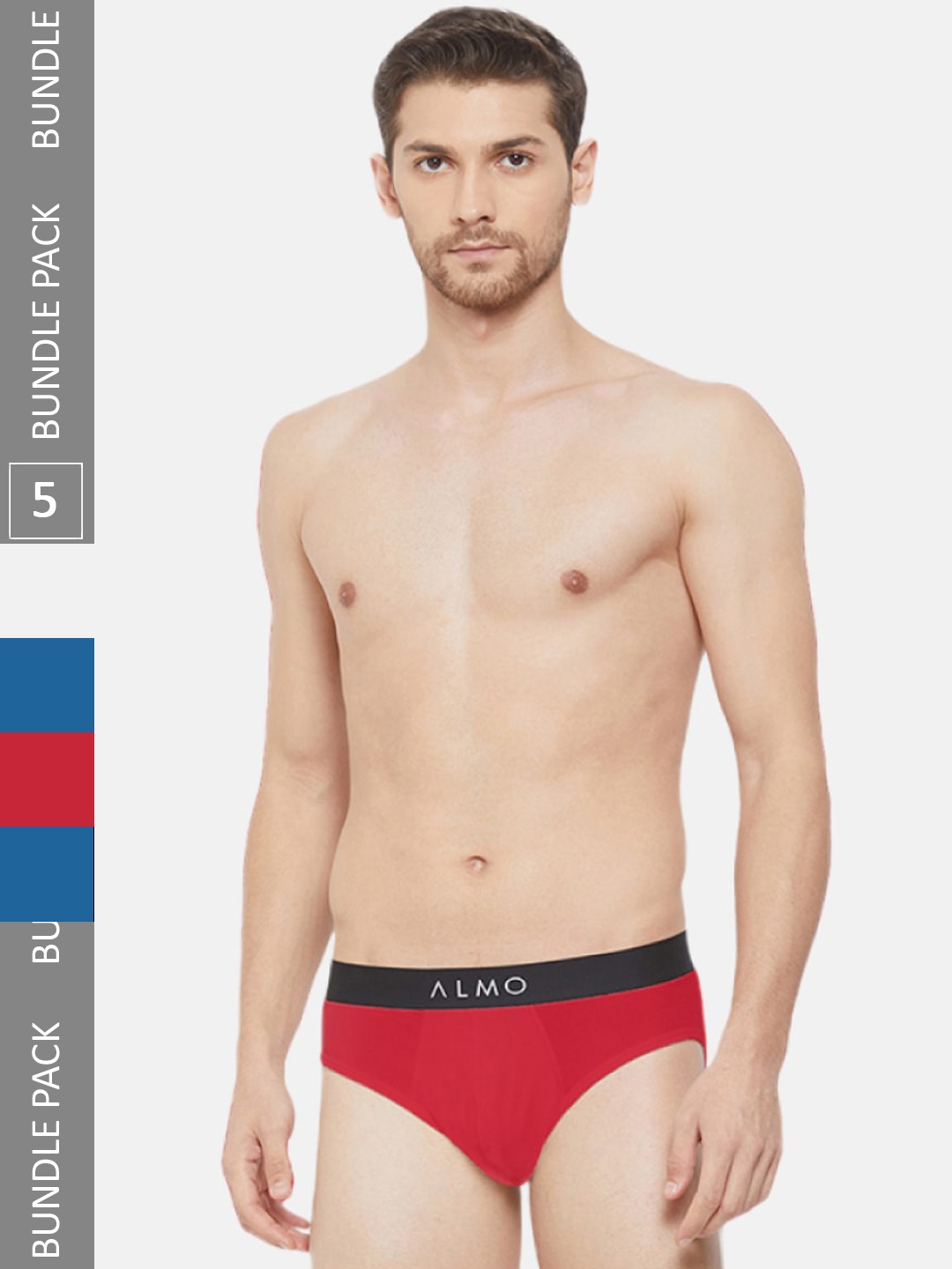

Almo Wear Men Pack Of 5 Anti Bacterial Basic Briefs, Red