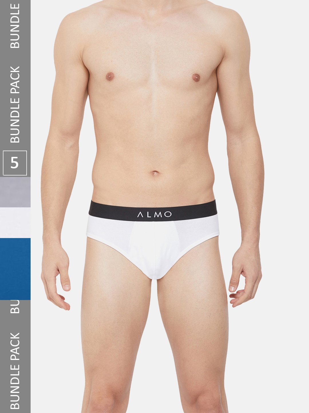 

Almo Wear Men Pack Of 5 Anti Bacterial Basic Briefs, White