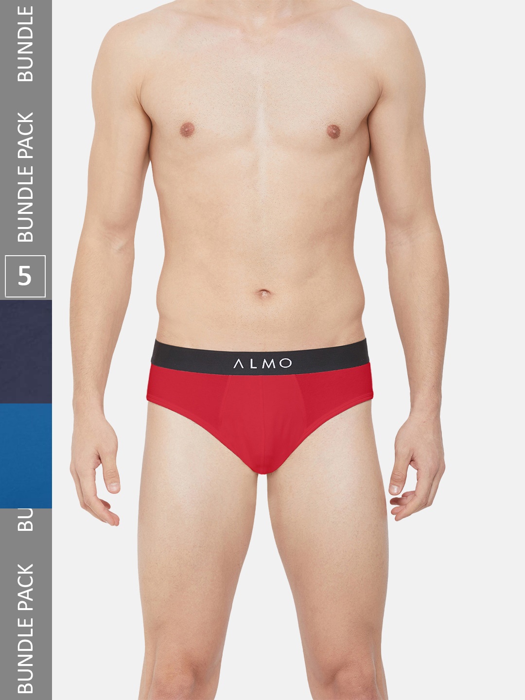 

Almo Wear Men Pack Of 5 Anti Bacterial Basic Briefs, Navy blue