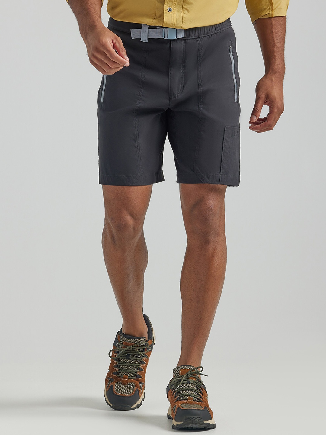

Wrangler Men Mid-Rise Knee Length Regular Cotton Shorts, Black