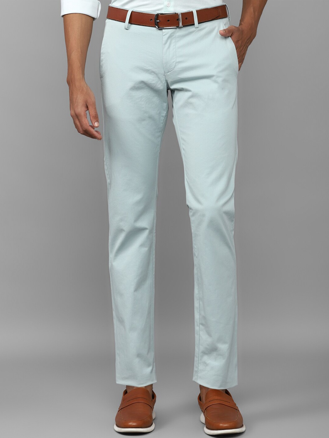

Allen Solly Men Mid-Rise Slim Fit Cotton Chino Trousers, Blue