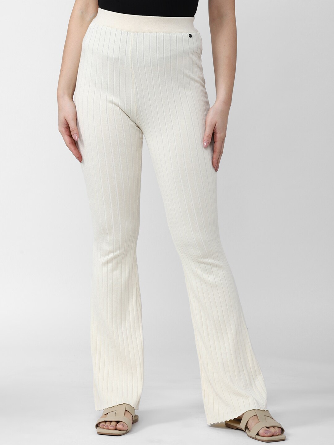 

Van Heusen Woman High-Rise Bootcut RegularFit Trousers, Cream