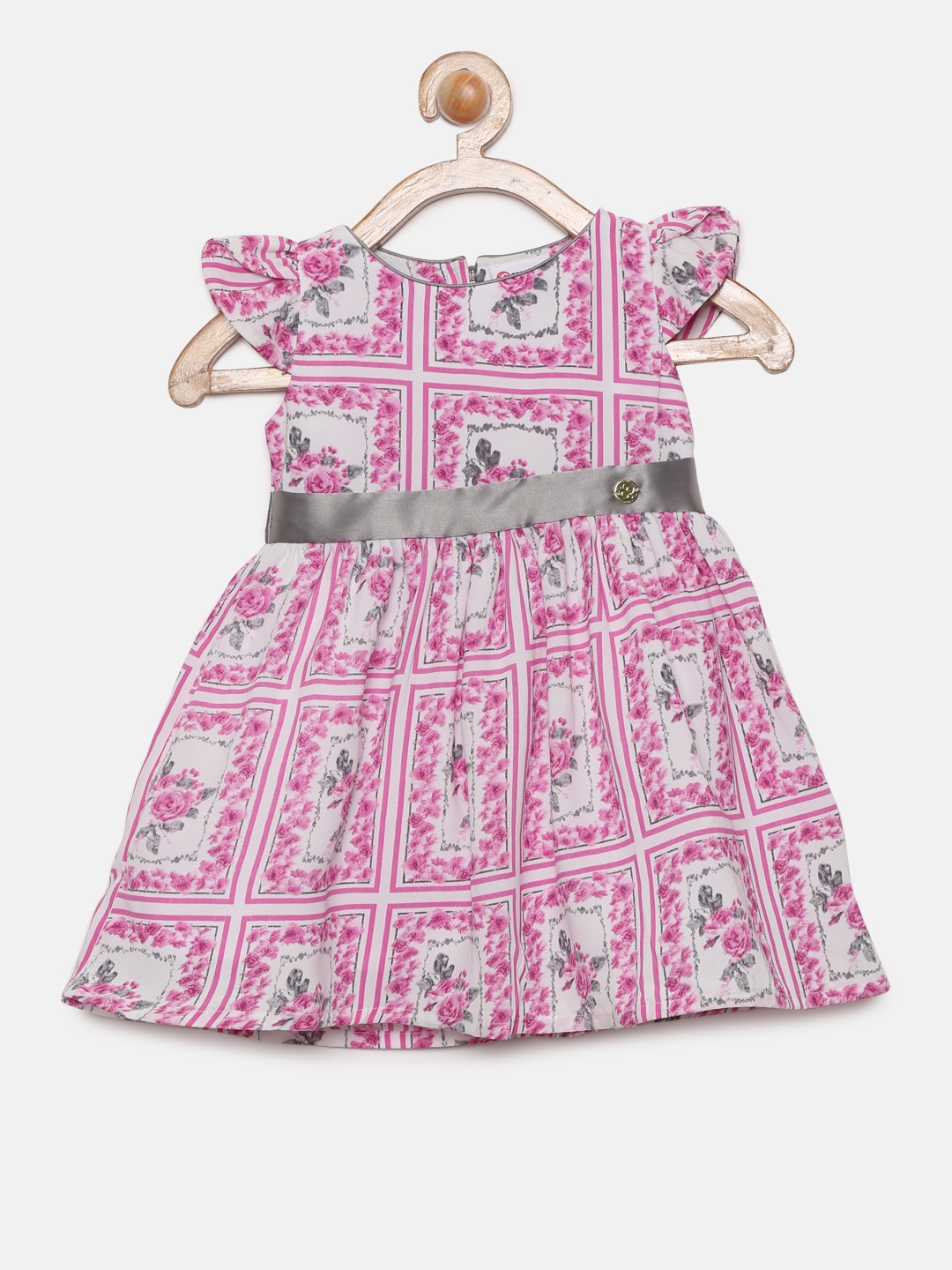 

Peppermint Girls Pink Printed Fit and Flare Dress