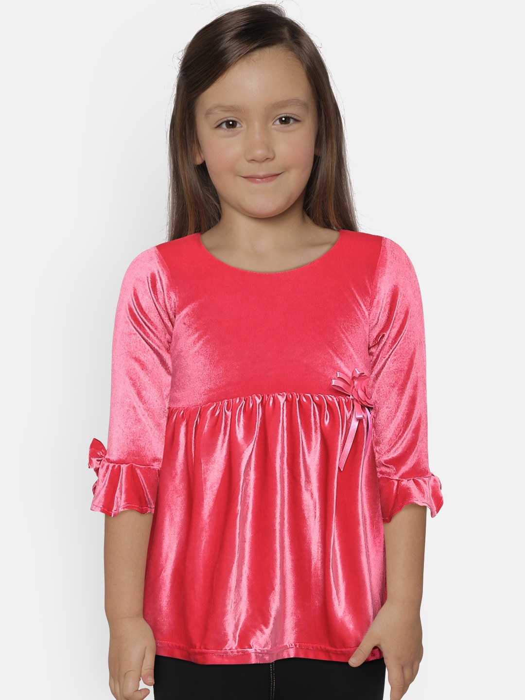

Peppermint Girls Pink Self-Striped Fit & Flare Dress