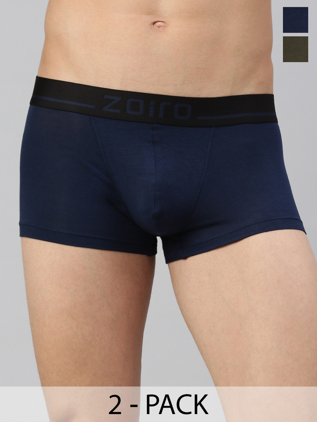 

Zoiro Men Pack Of 2 4 Way Stretch Trunks ZO-MSTRU2422-AG-BO-S-2P, Green
