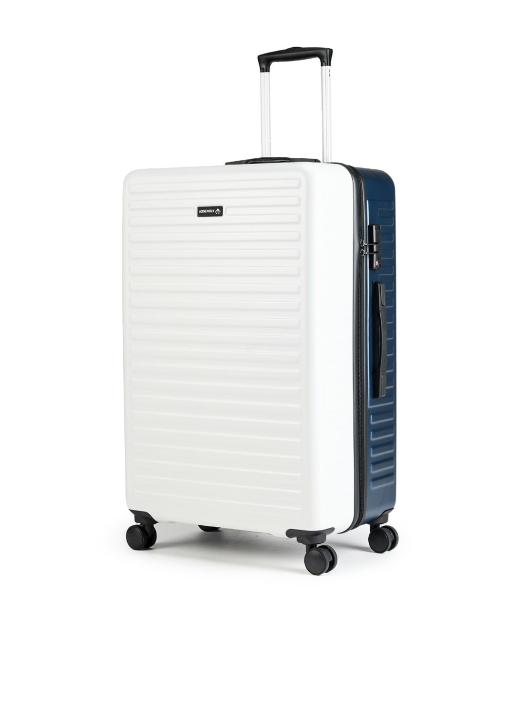 

Assembly Two Tone Medium Check-In Luggage 24 Inches Lightweight (White & Blue) 60L