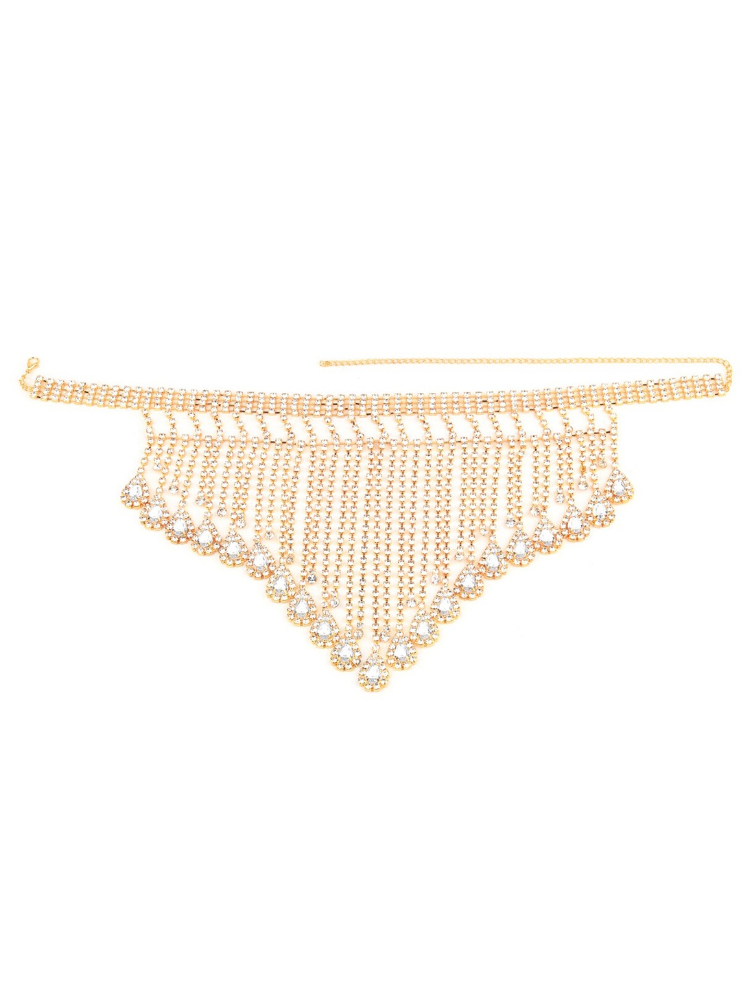 

ODETTE Artificial Stones Fringe Necklace, Gold