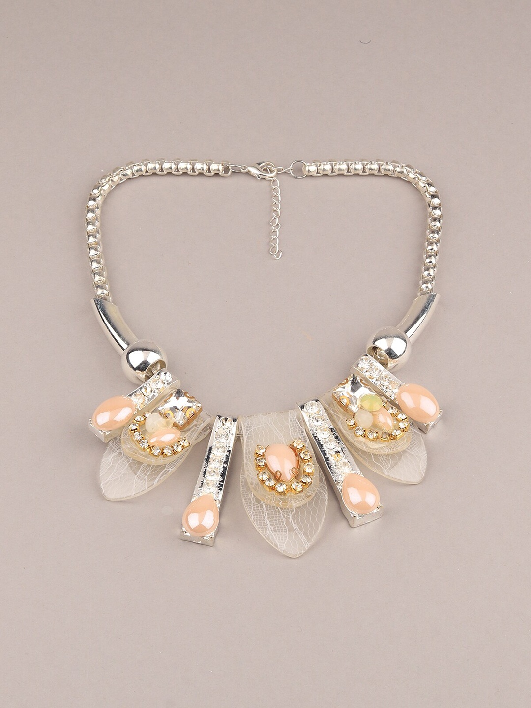 

ODETTE Artificial Stones Fancy Necklace, Silver