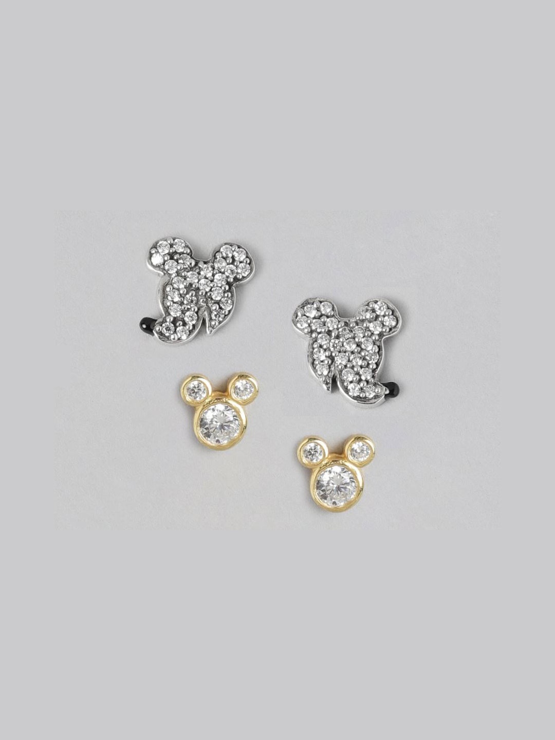 

Carlton London Gold-Toned & Silver-Toned Contemporary Studs Earrings