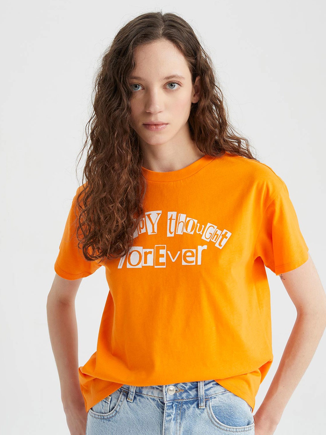 

DeFacto Typography Printed Cotton T-shirt, Na