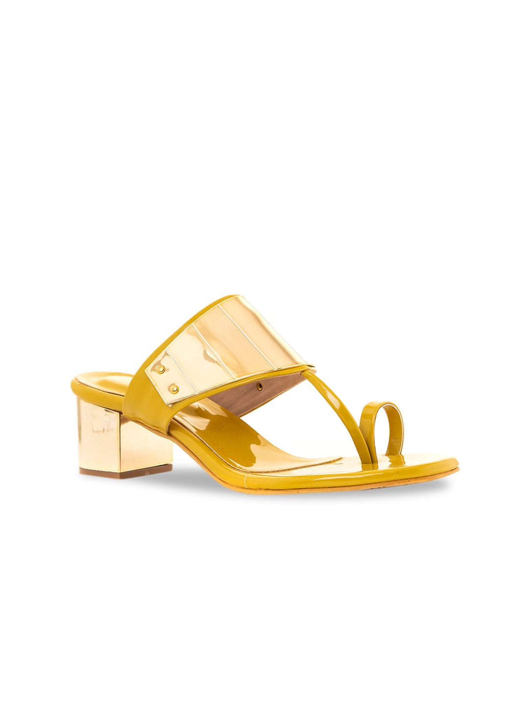 

Khadims Colourblocked One Toe Block Heels, Yellow
