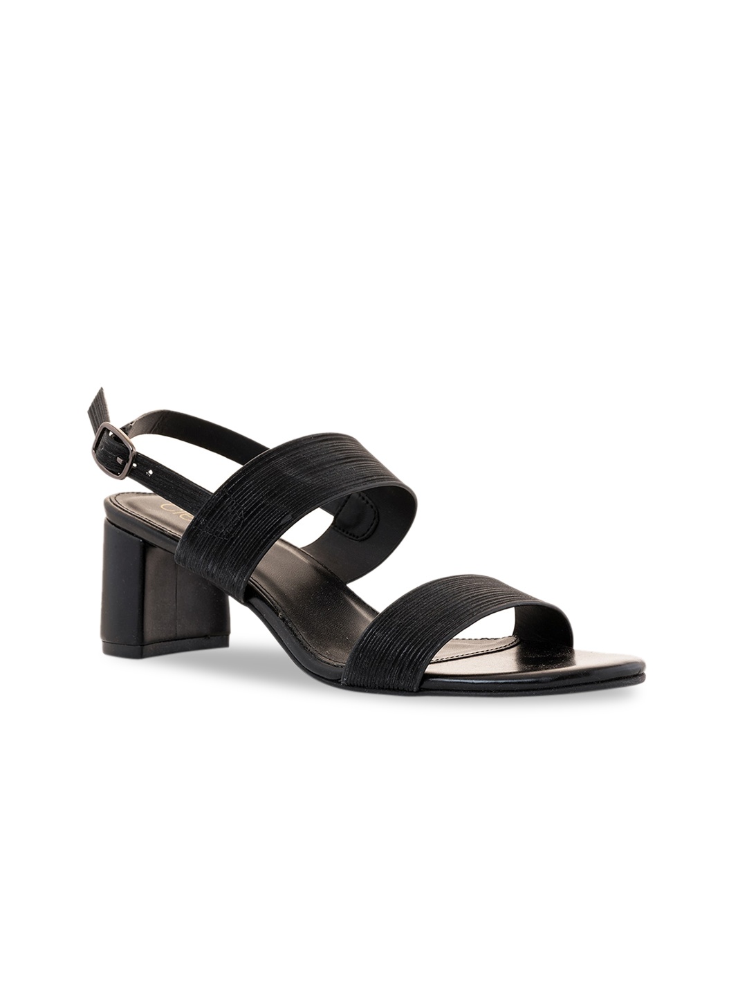 

Khadims Striped Block Heels, Black