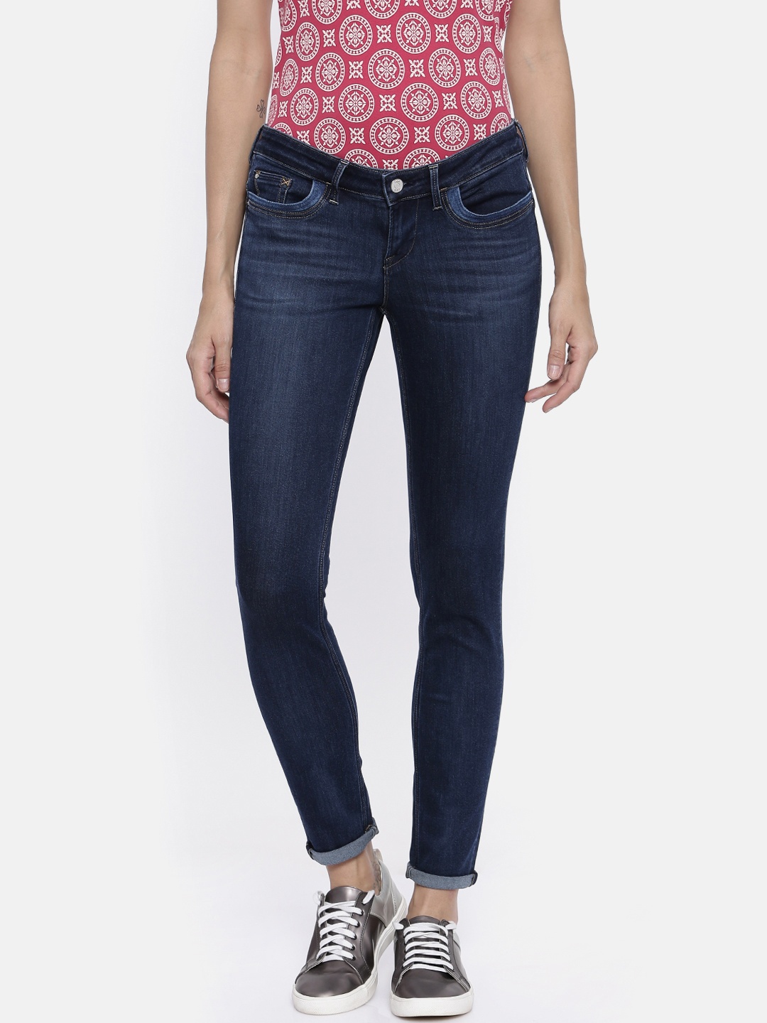 

Lee Women Blue Amy Skinny Fit Low-Rise Clean Look Stretchable Jeans