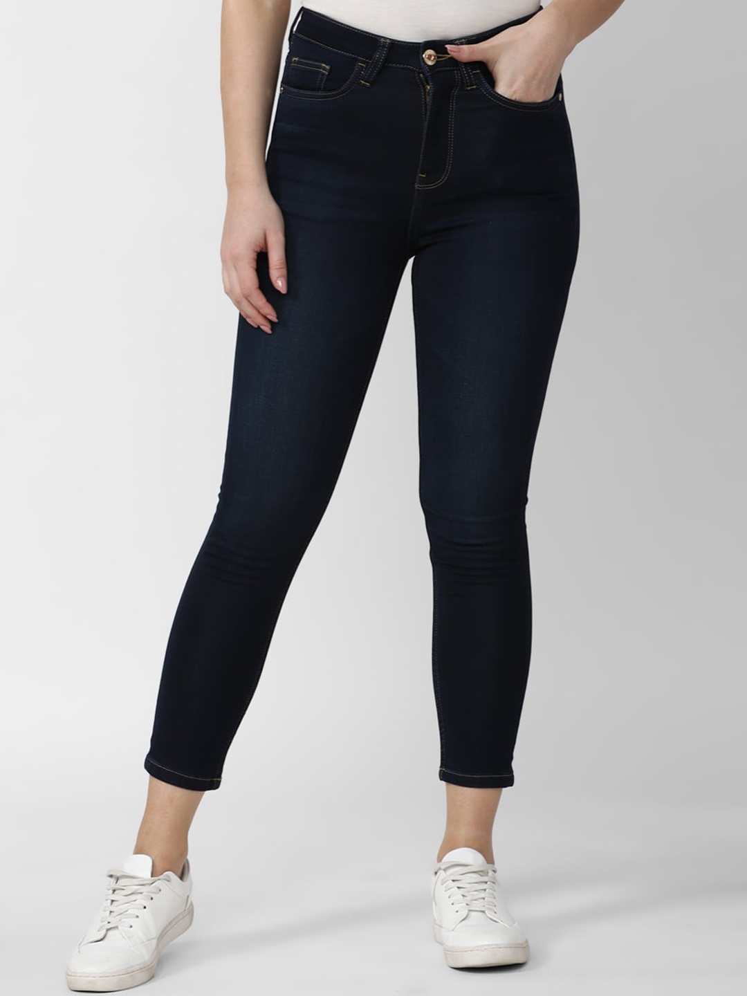 

Van Heusen Woman Skinny Fit Mid-Rise Jeans, Navy blue