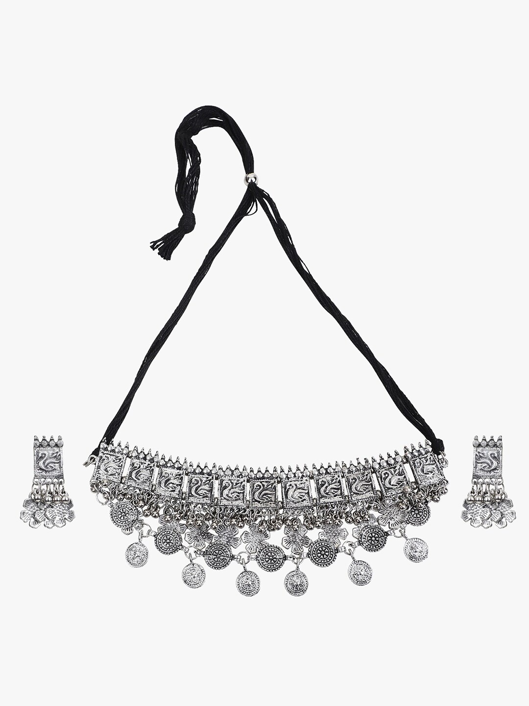 

KACY Silver-Plated Coin Statement Jewellery Set