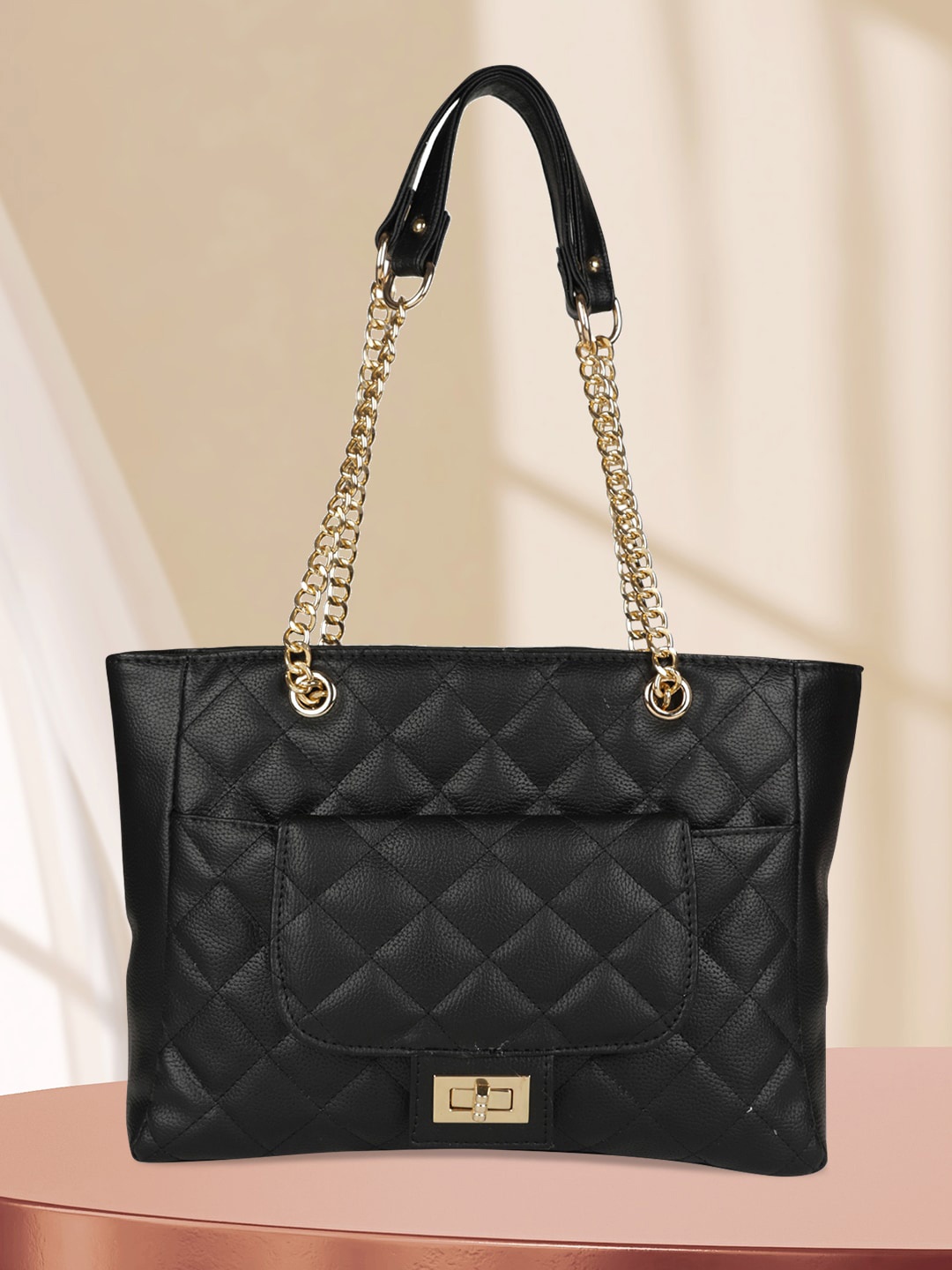 

MINI WESST Structured Shoulder Bag with Quilted, Black