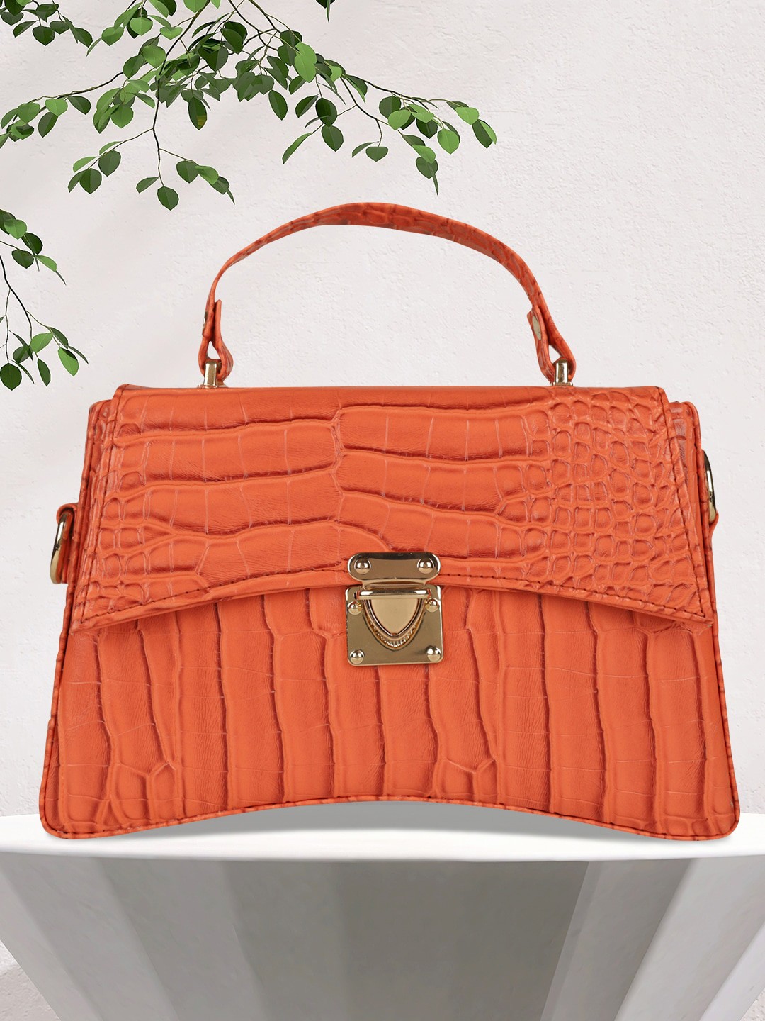 

MINI WESST Textured Structured Handheld Bag, Orange