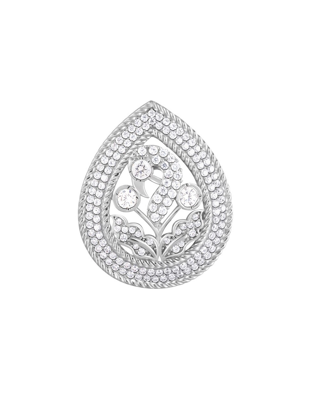 

GIVA 925 Sterling Silver CZ-Studded Leaf Brooch