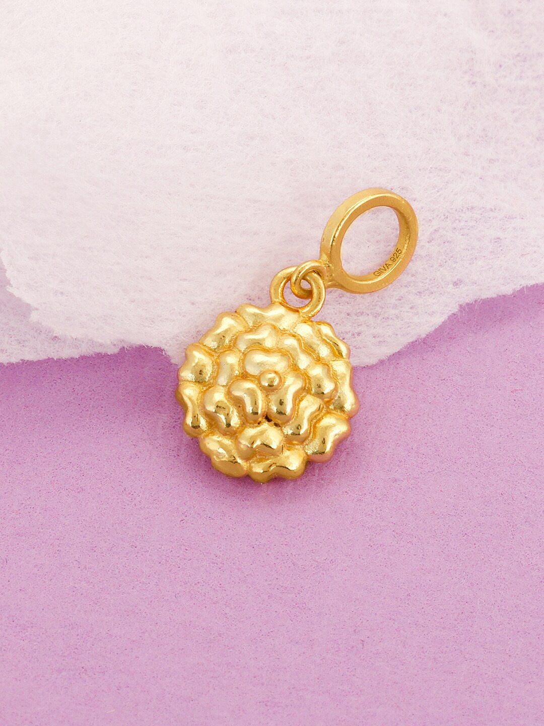 

GIVA 925 Sterling Silver Gold-Plated Marigold Floral Charm