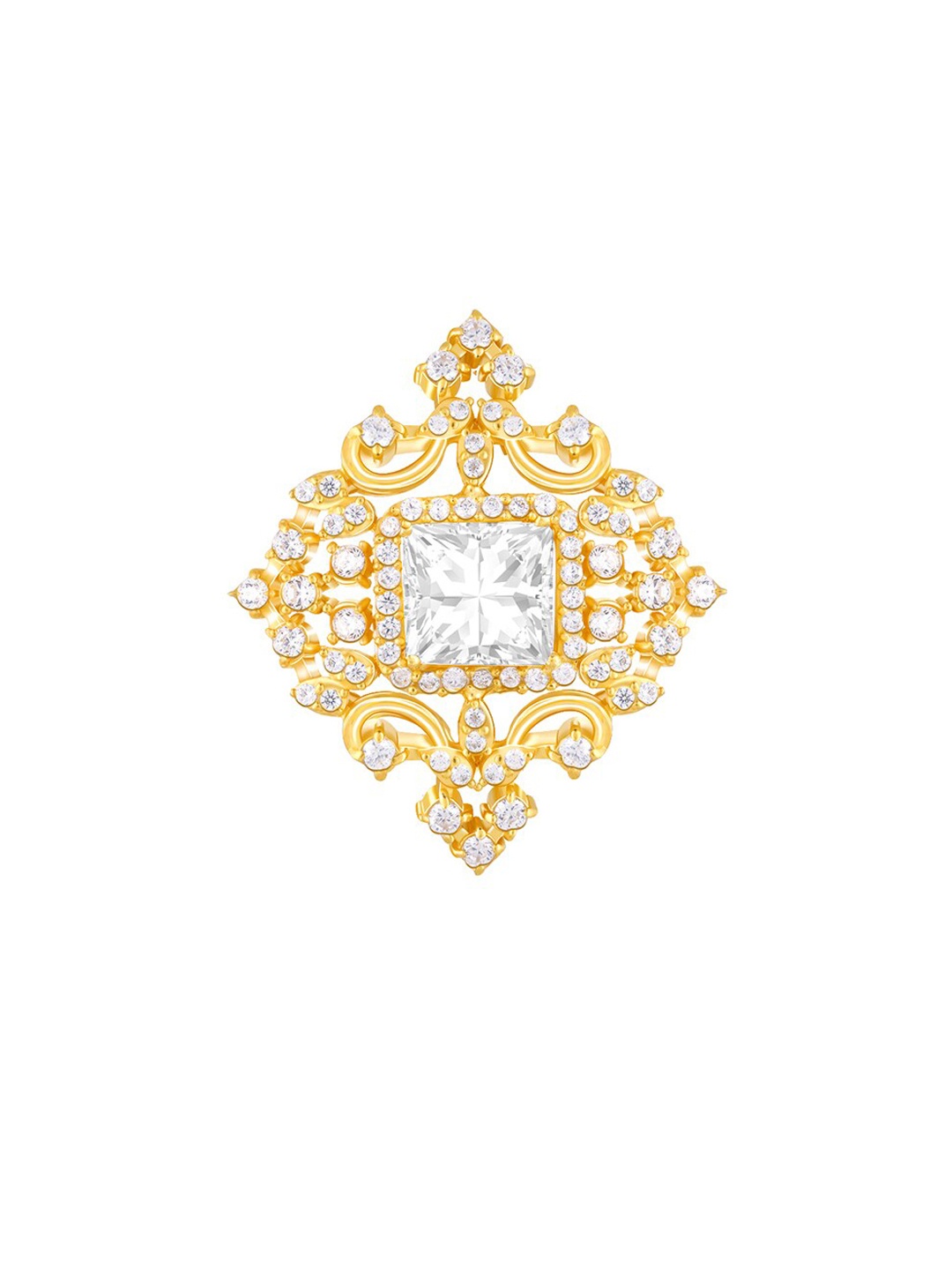 

GIVA 925 Sterling Silver Gold-Plated & Zircon Studded Brooch
