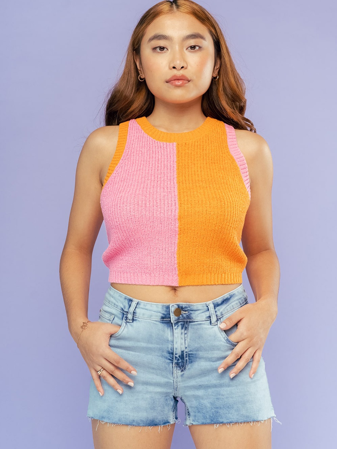 

FREAKINS Women Blue High-Rise Denim Shorts