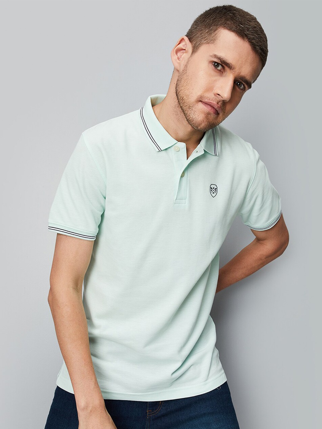 

max Polo Collar T-shirt, Green