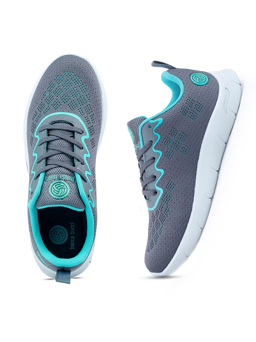 

bacca bucci Women Mesh Ortholite Insole Non-Marking Training or Gym Shoes, Grey