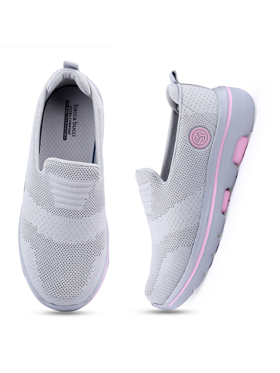 

bacca bucci Women Mesh Ortholite Footbed Non-Marking Walking Shoes, Grey