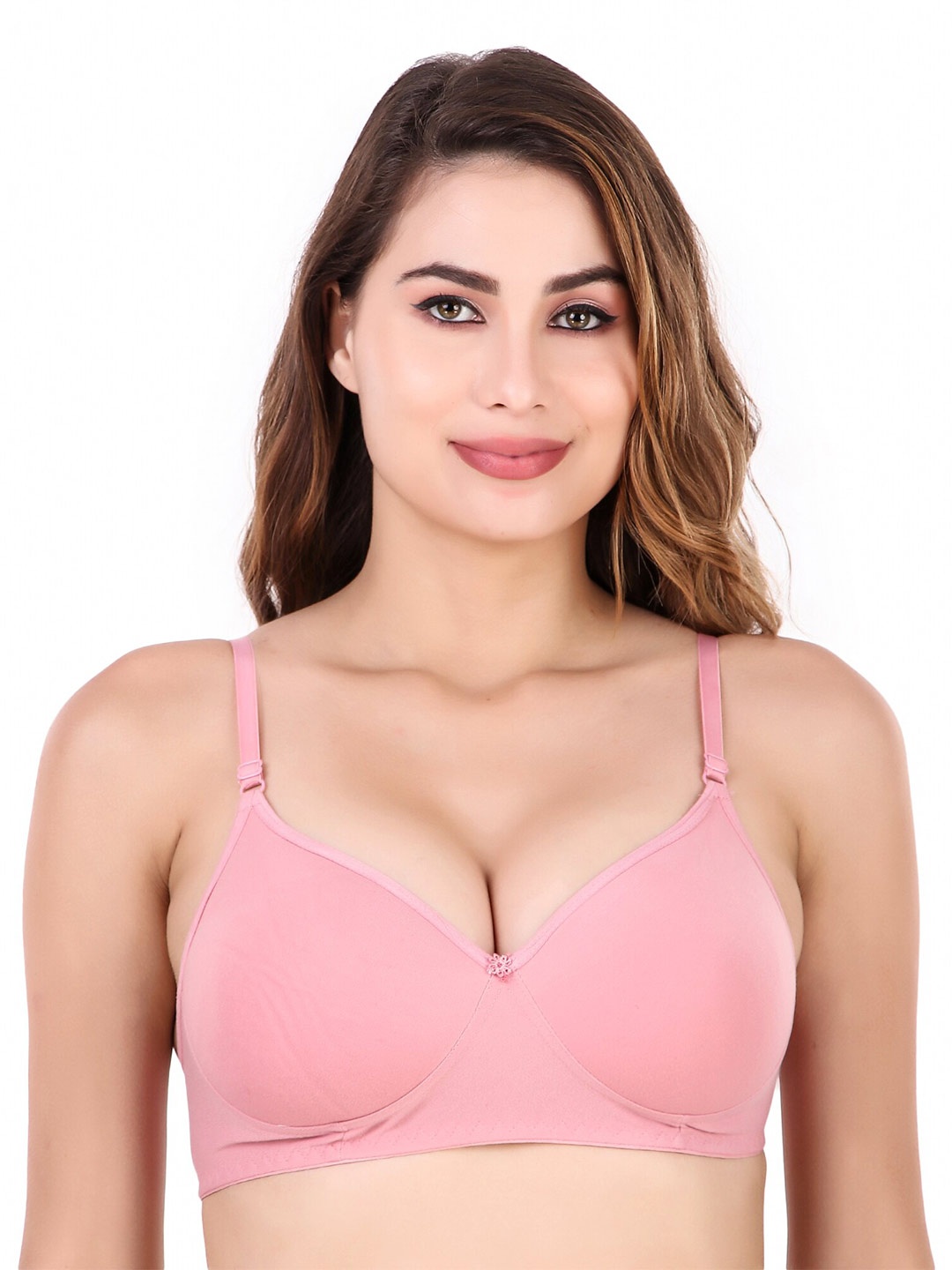 

Piylu Medium Coverage Lightly Padded All Day Comfort Push-Up Bra, Pink