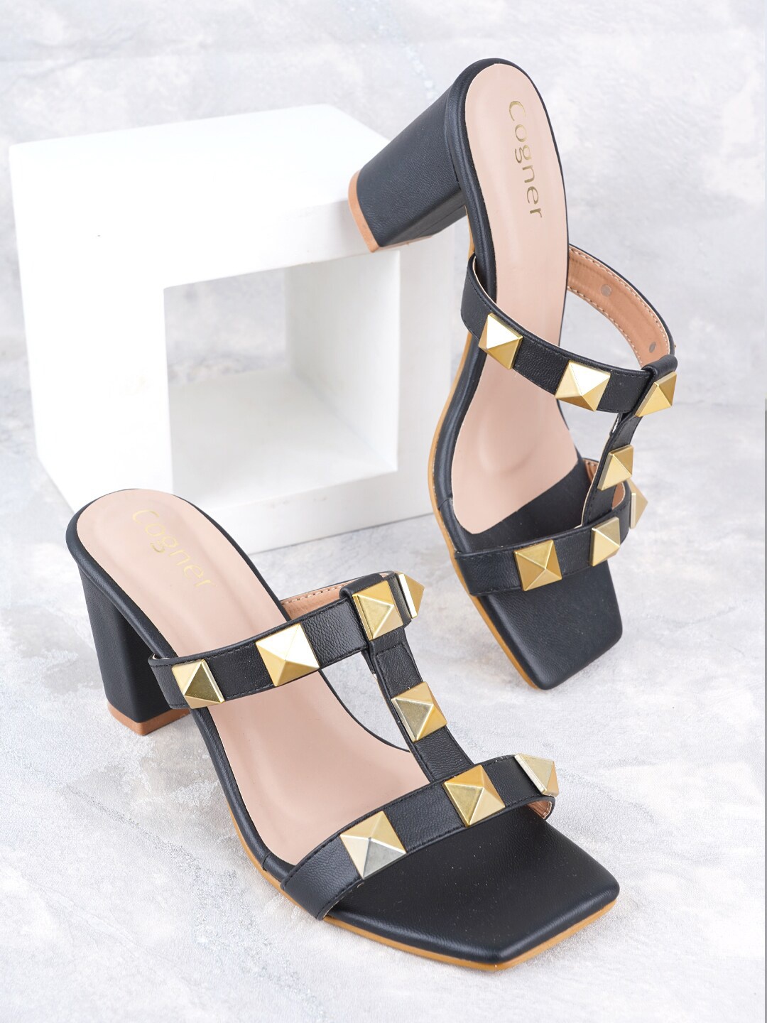

Cogner Embellished Block Heels, Black