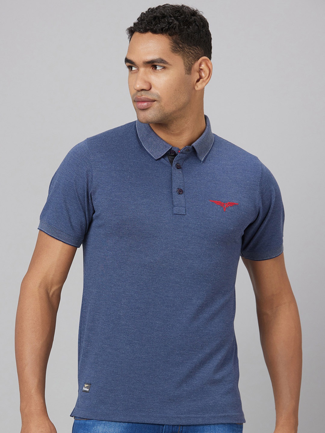 

Pontiac Polo Collar Cotton T-Shirt, Blue