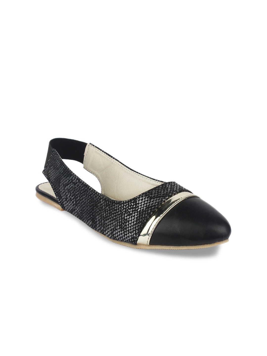 

Shoetopia Women Black Solid Synthetic Ballerinas