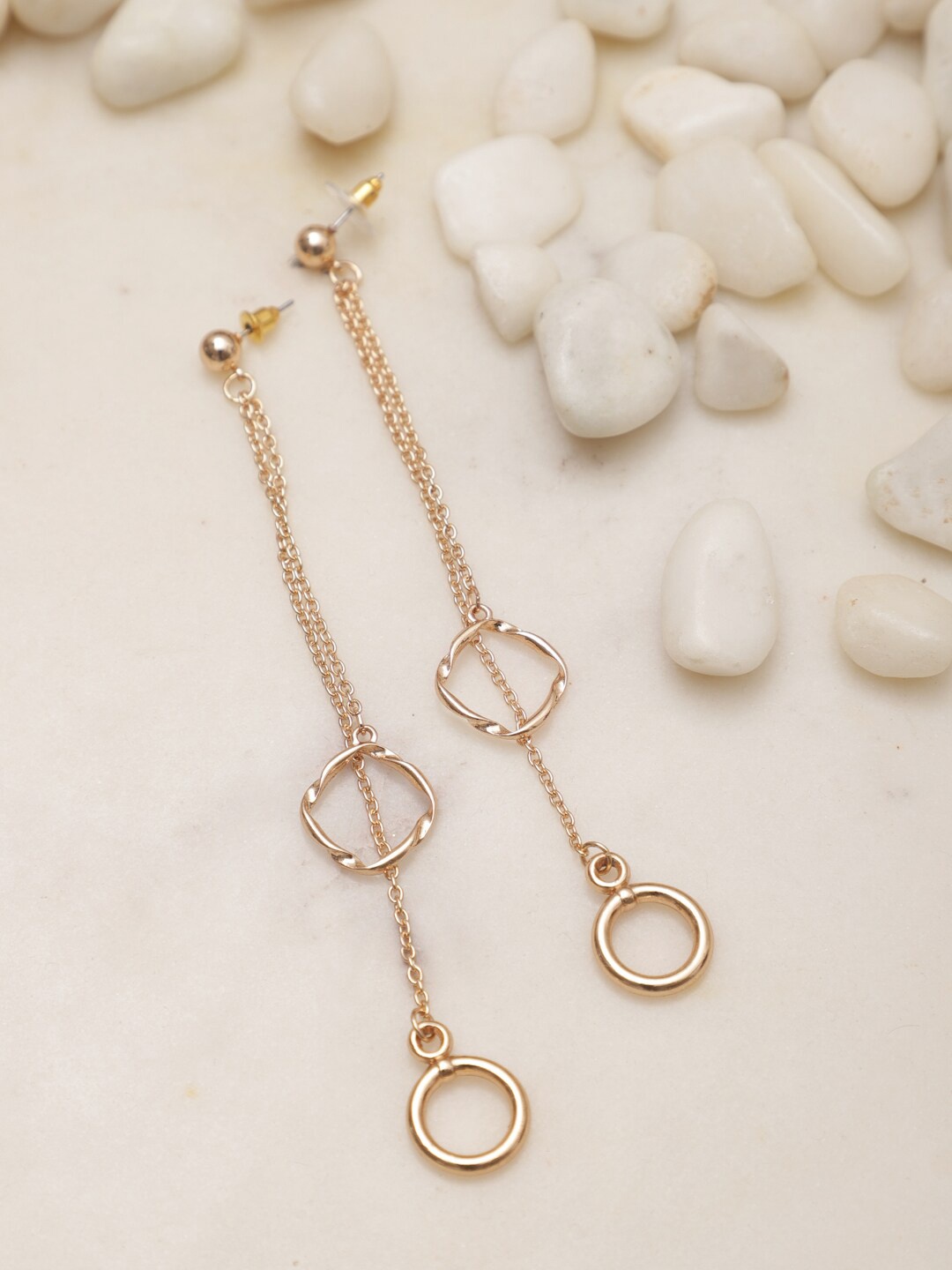 

Madame Rose Gold-Plated Contemporary Drop Earrings