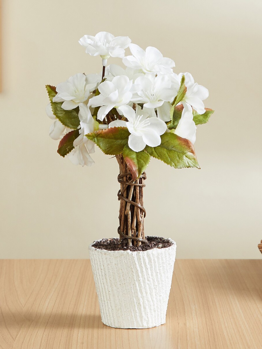 

Home Centre Gardenia White Apple Blossom Artificial Flower With Pot