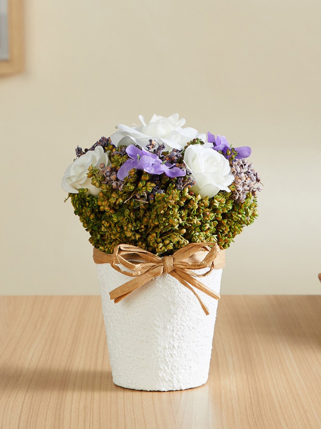

Home Centre Gardenia White Ceramic Artificial Flowers With Pot