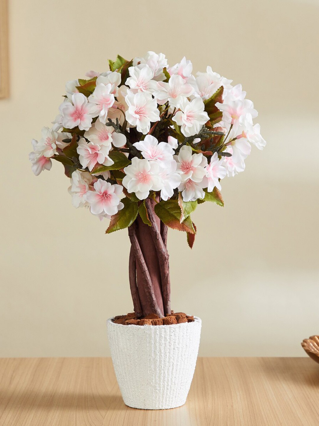 

Home Centre Gardenia White & Pink Artificial Flowers & Plants With Pot