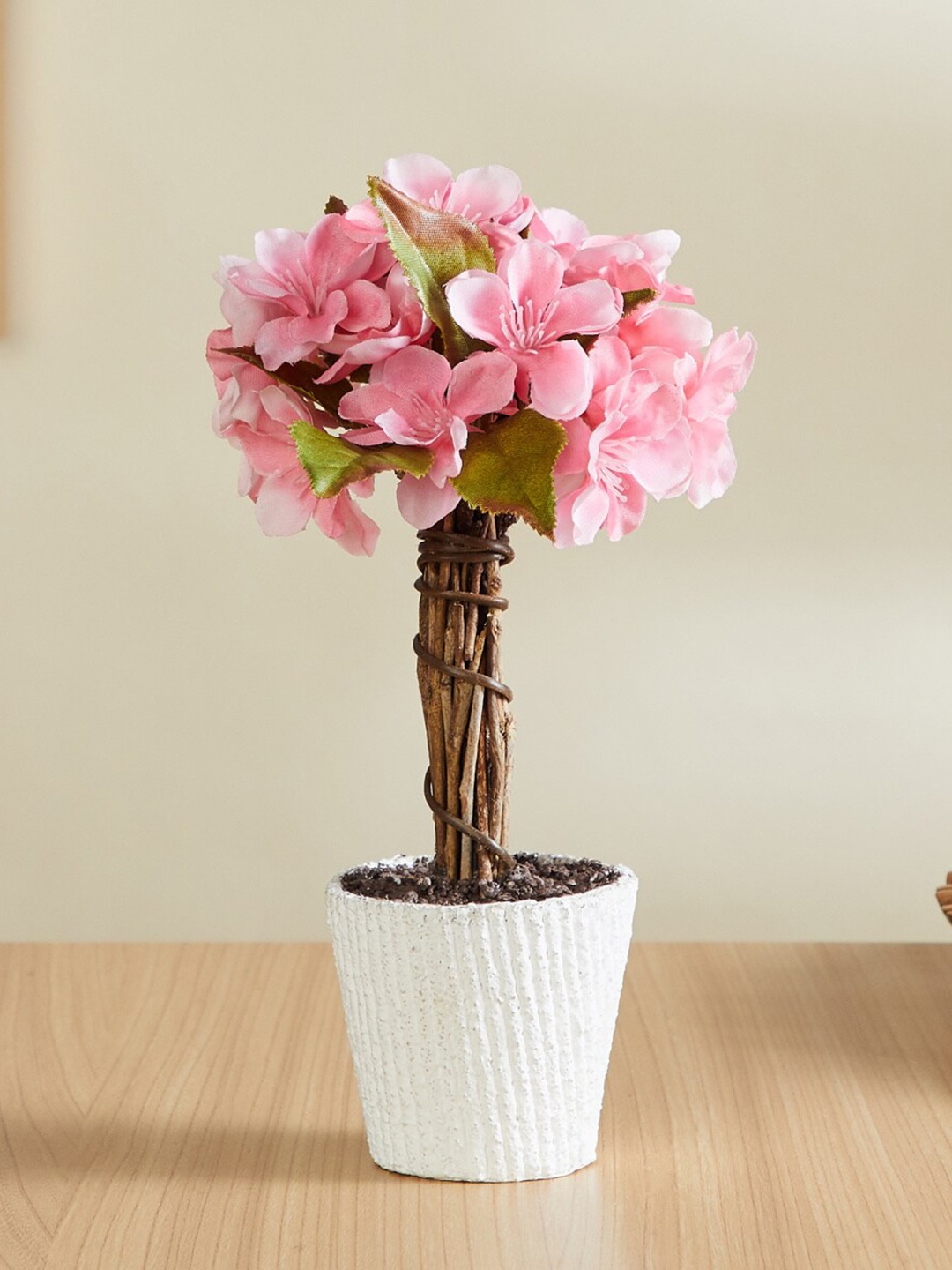 

Home Centre Gardenia Pink & White Artificial Plat With Pot