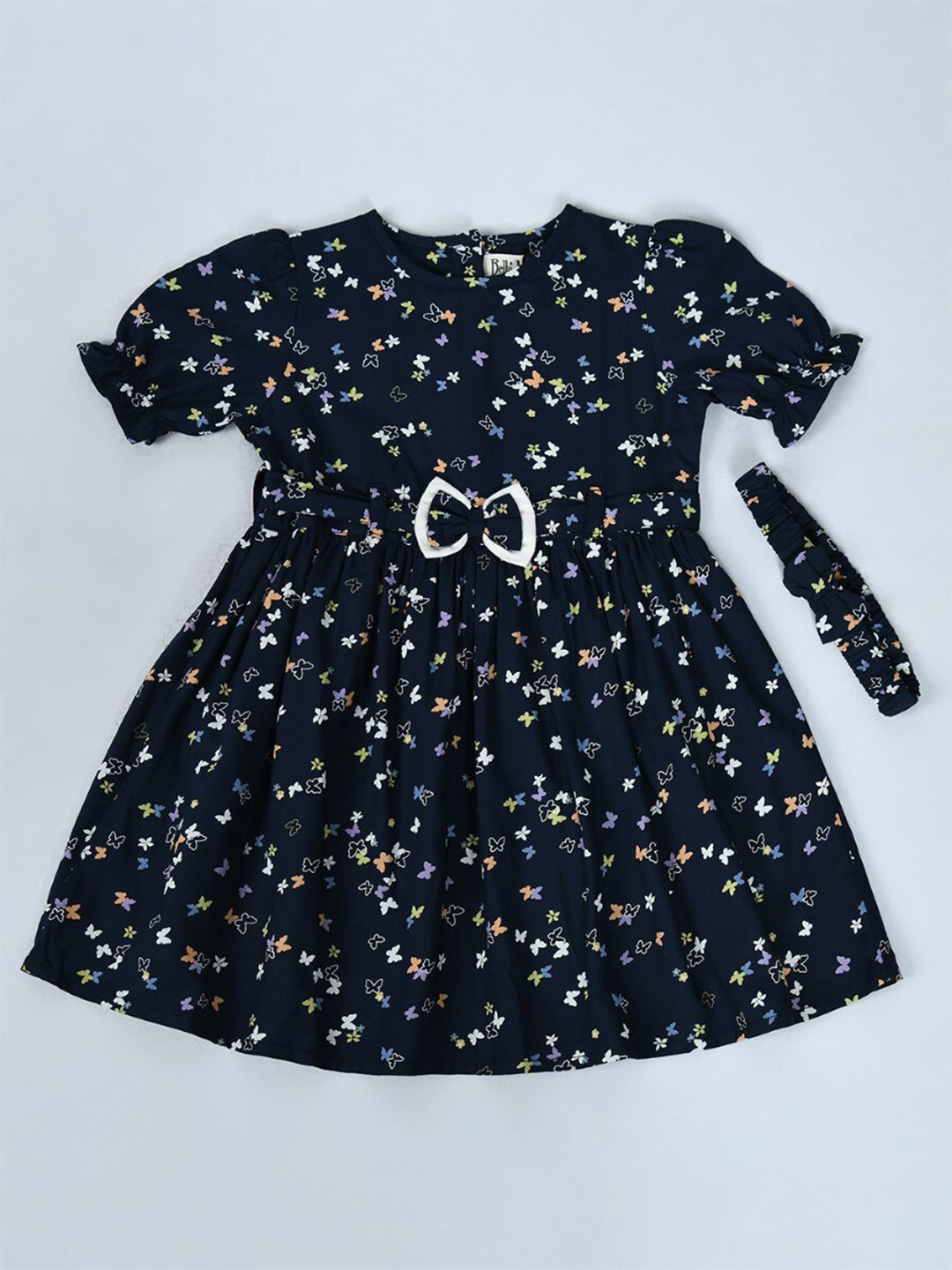 

Bella Moda Girls Print Fit & Flare Dress, Blue