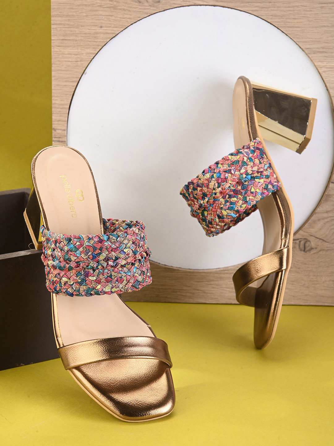 

pelle albero Printed Block Heels, Copper