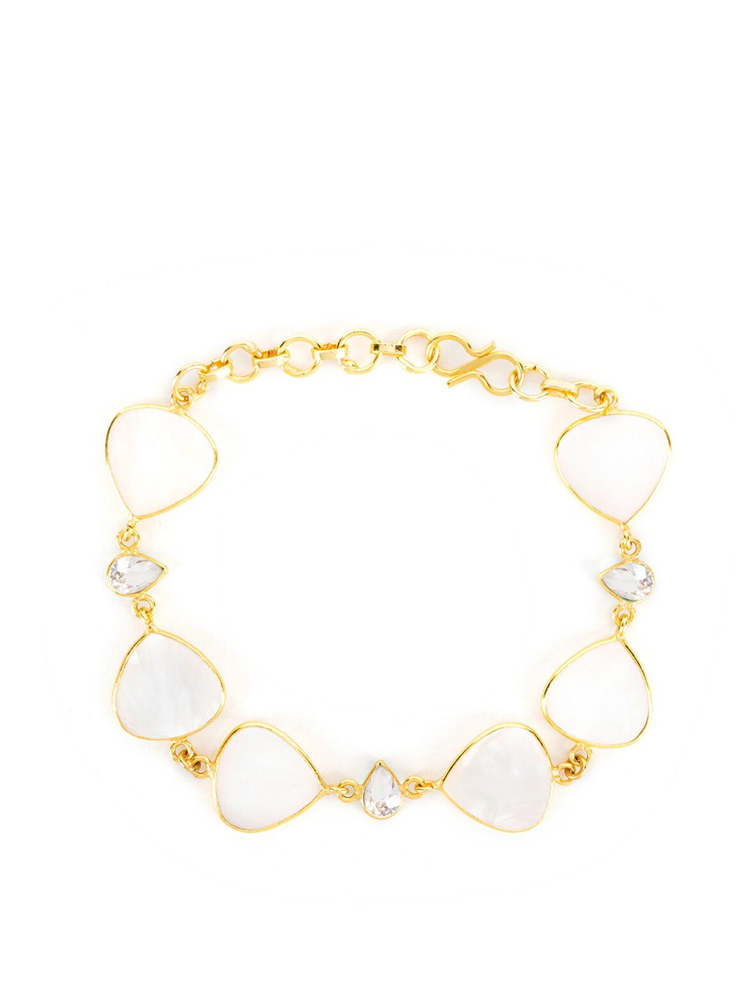 

XPNSV Women Brass Gold-Plated Amethyst Link Bracelet