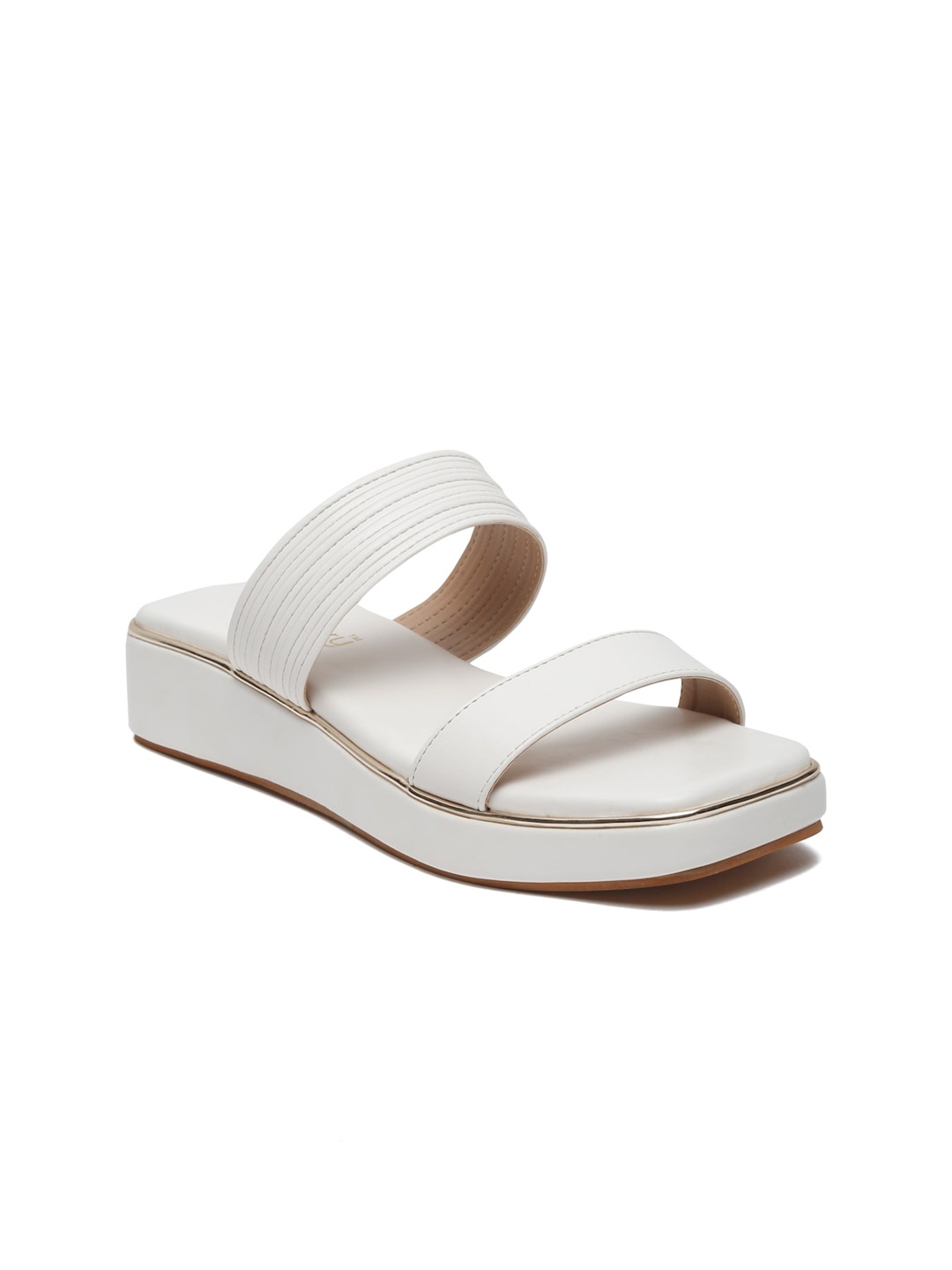 

DressBerry White Open Toe Flatform Heels
