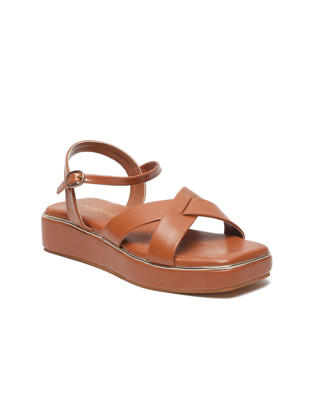 

DressBerry Brown Open Toe Flatform Heels