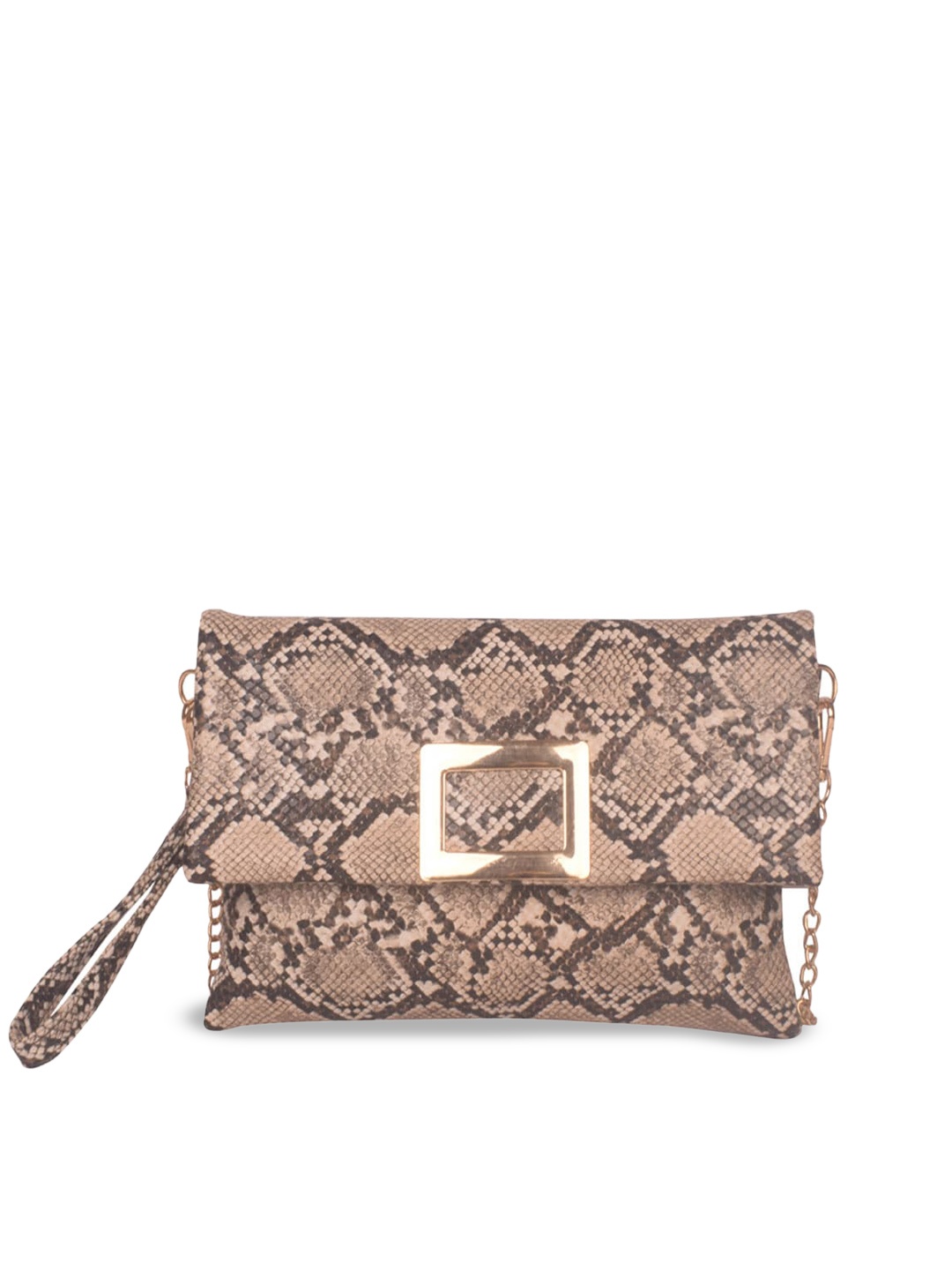 

Bagkok Animal Printed PU Small Structured Sling Bag, Beige