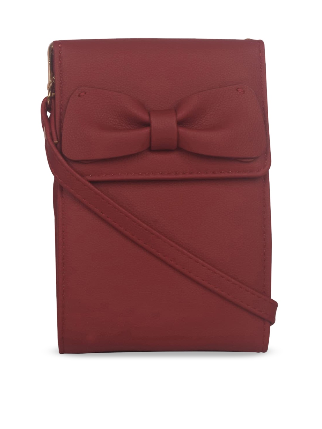 

Bagkok PU Structured Sling Bag With Bow Detail, Maroon