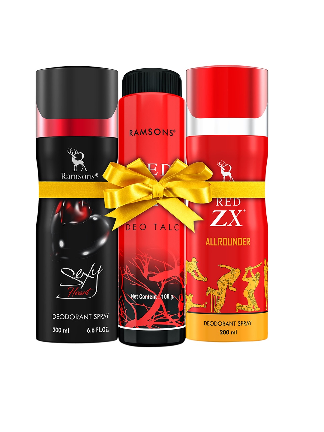 

Ramsons Set of Sexy Heart Deodorant + Red ZX - Allrounder Deodorant + Red ZX Deo Talc