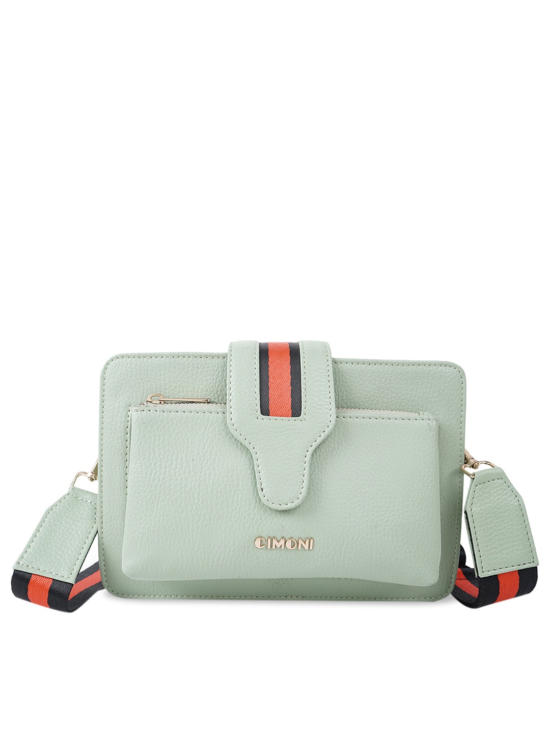 

CIMONI Textured Structured Sling Bag, Sea green